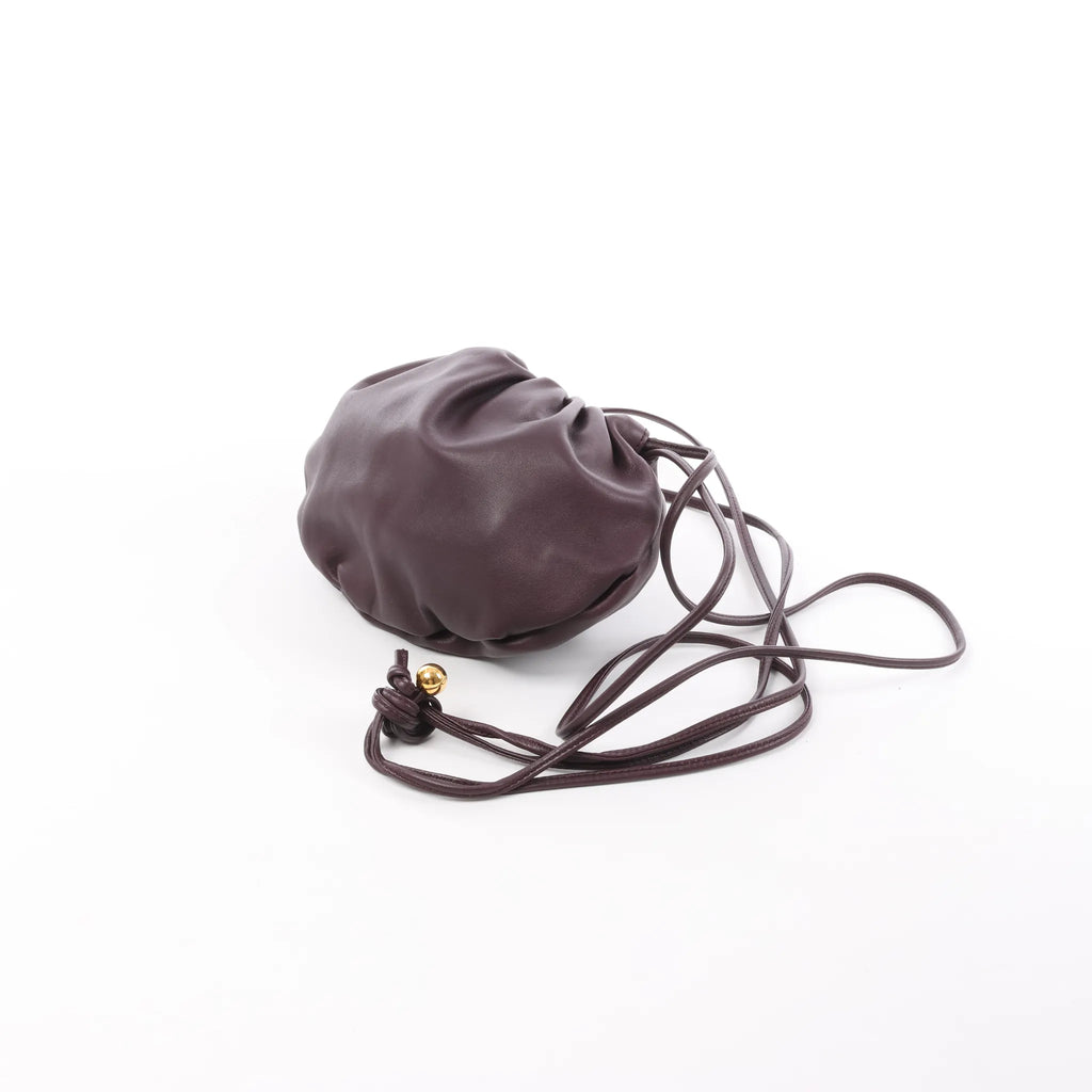 Bottega Veneta The Pouch Mini Leather Crossbody Bag in Burgundy