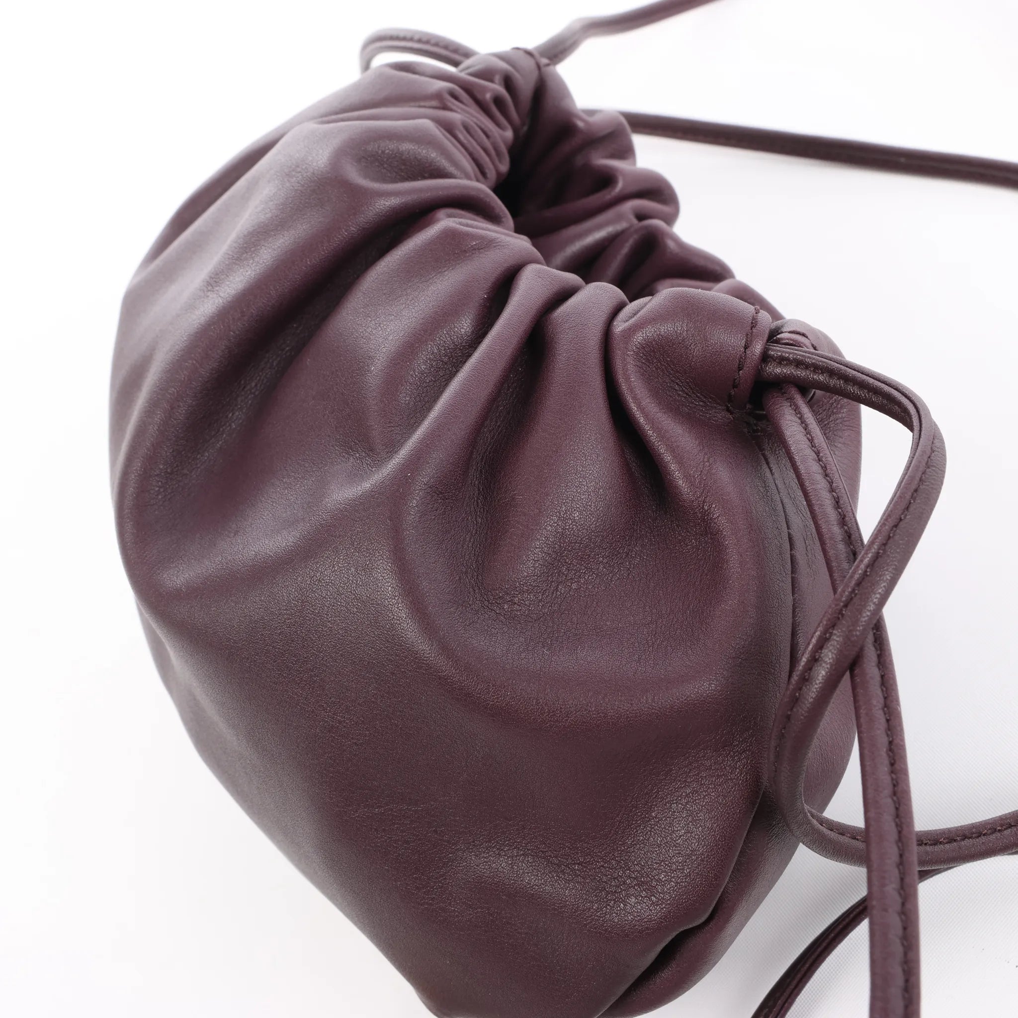 Bottega Veneta The Pouch Mini Leather Crossbody Bag in Burgundy