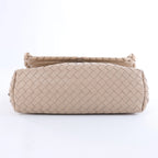 Bottega Veneta Olympia Intrecciato Leather Chain Shoulder Bag in Beige