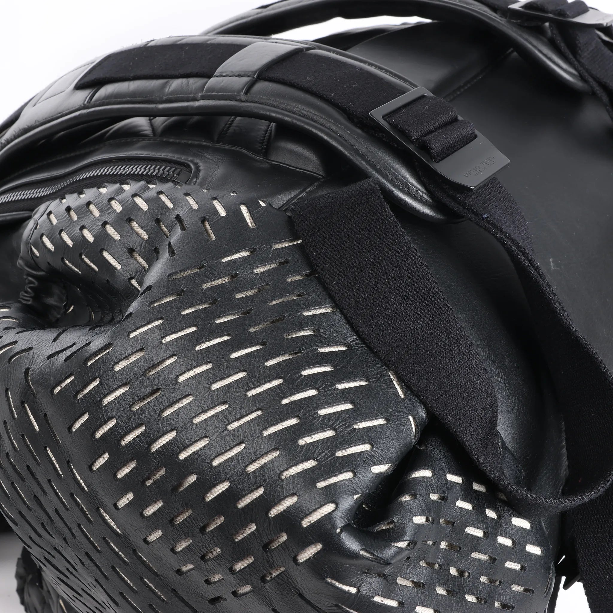 Bottega Veneta Perforated Leather Backpack in Black