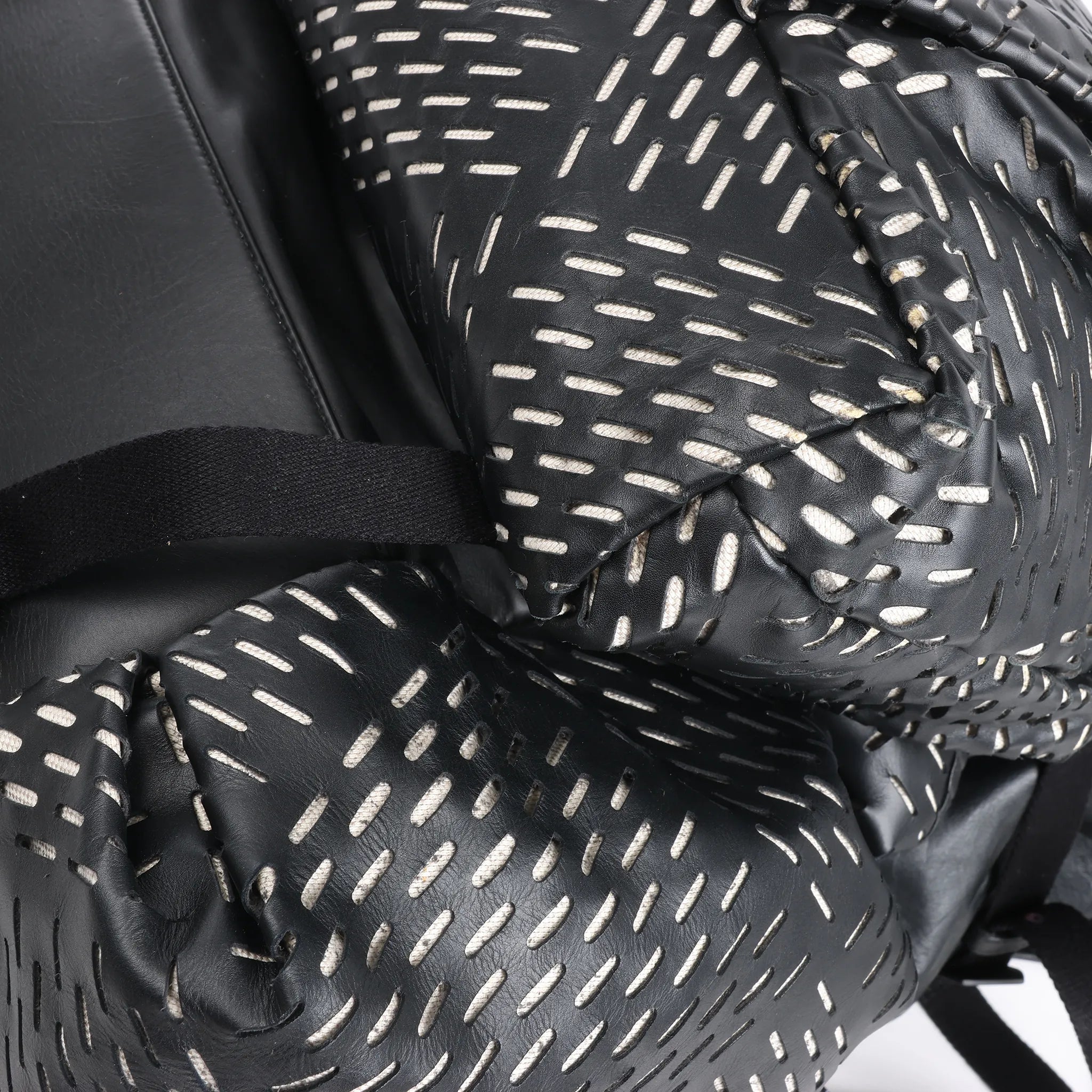 Bottega Veneta Perforated Leather Backpack in Black