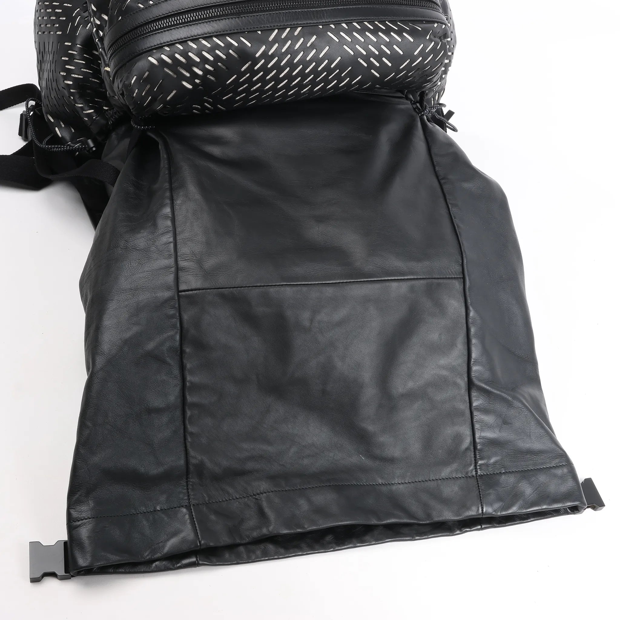 Bottega Veneta Perforated Leather Backpack in Black