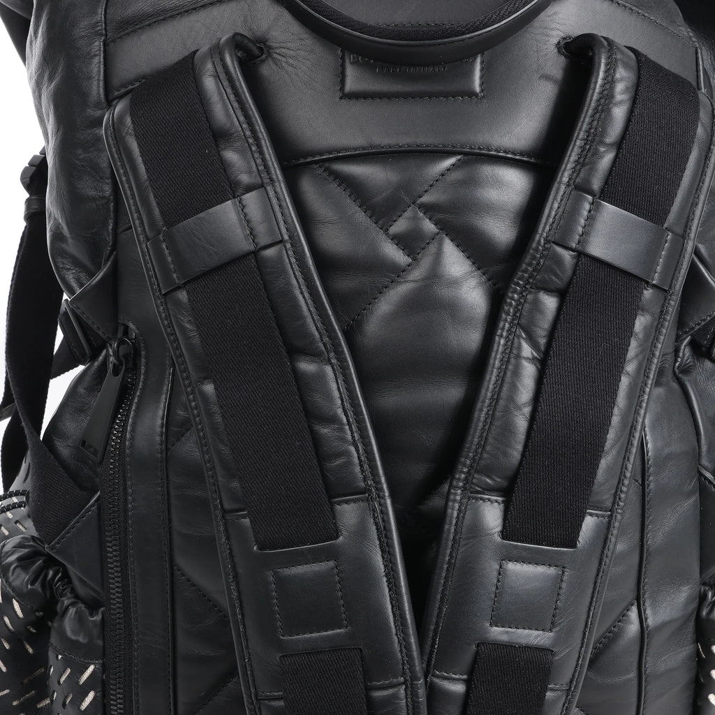 Bottega Veneta Perforated Leather Backpack in Black