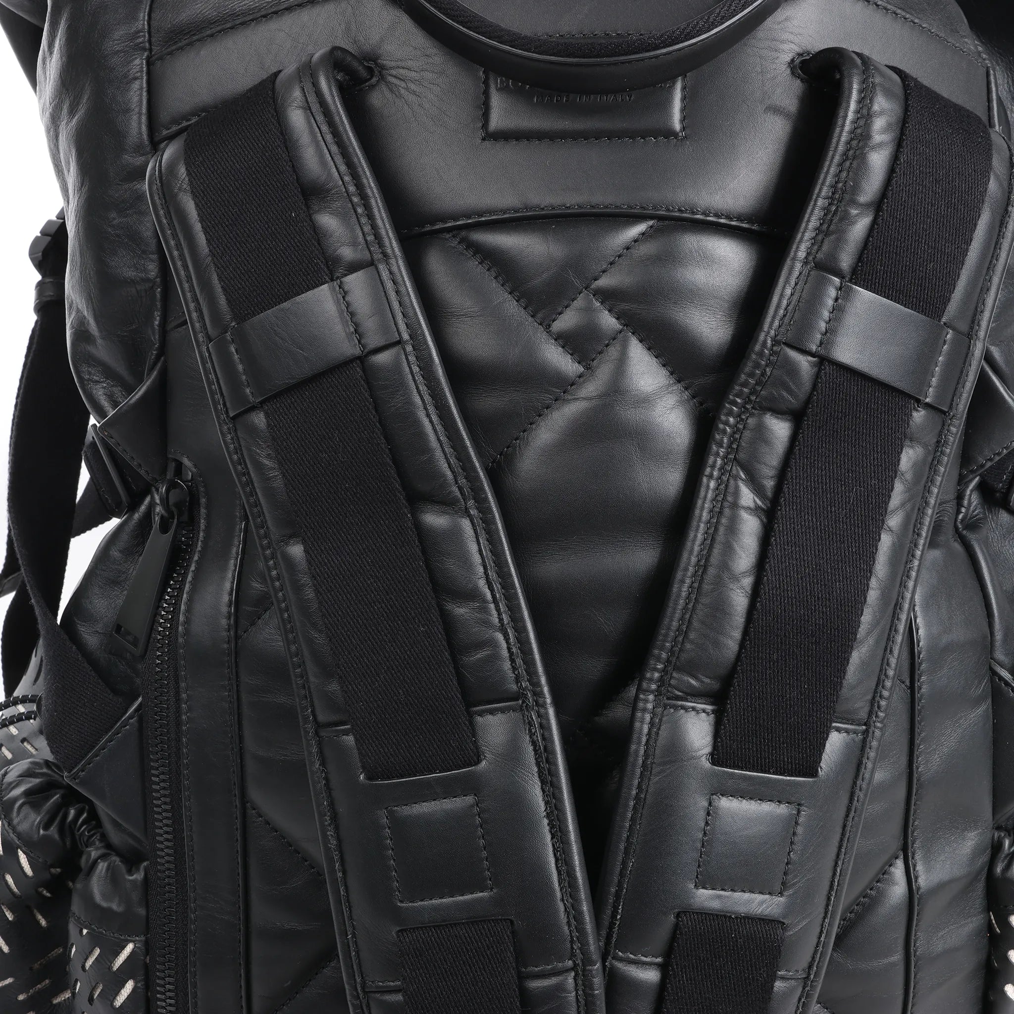 Bottega Veneta Perforated Leather Backpack in Black