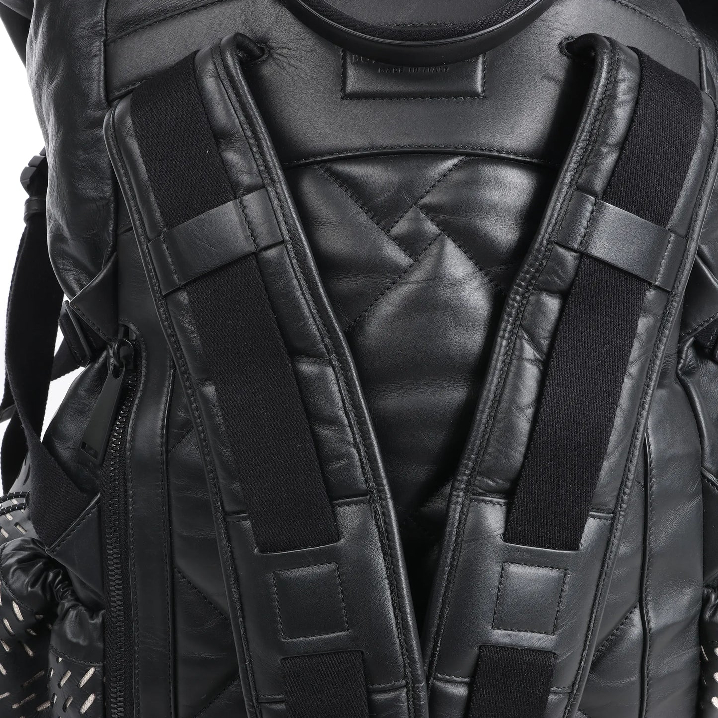 Bottega Veneta Perforated Leather Backpack in Black