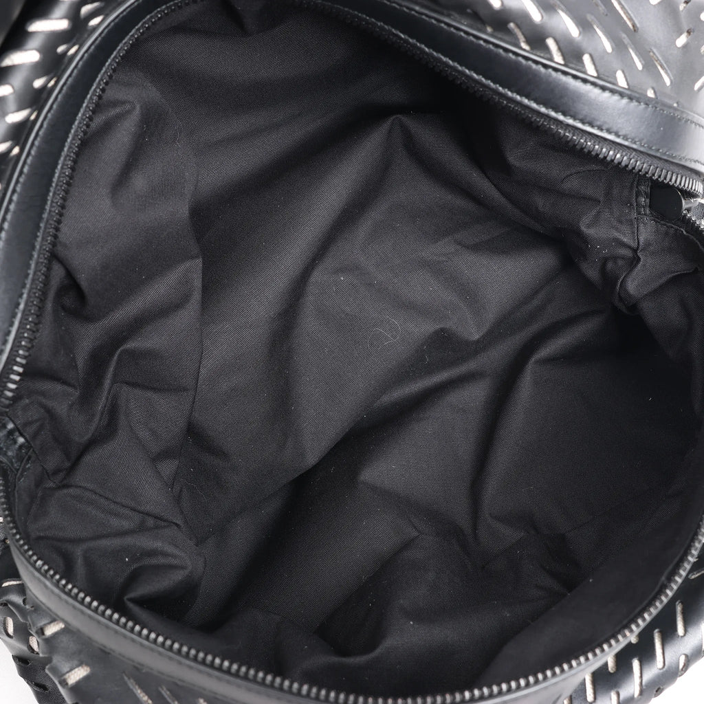Bottega Veneta Perforated Leather Backpack in Black