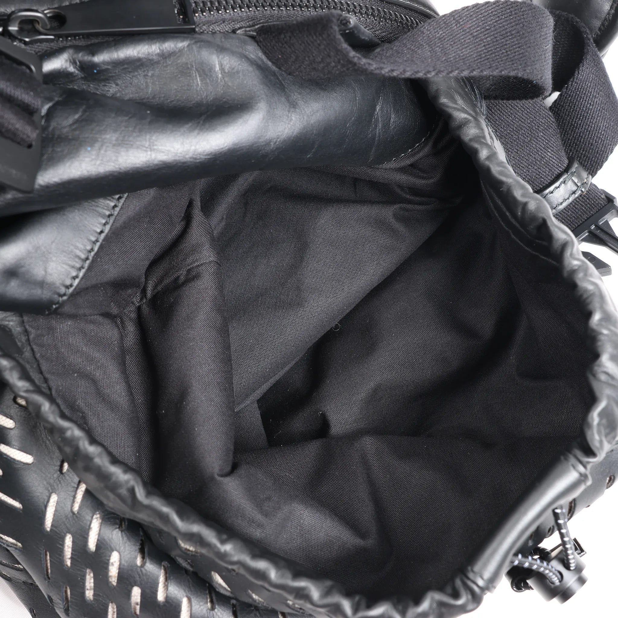 Bottega Veneta Perforated Leather Backpack in Black