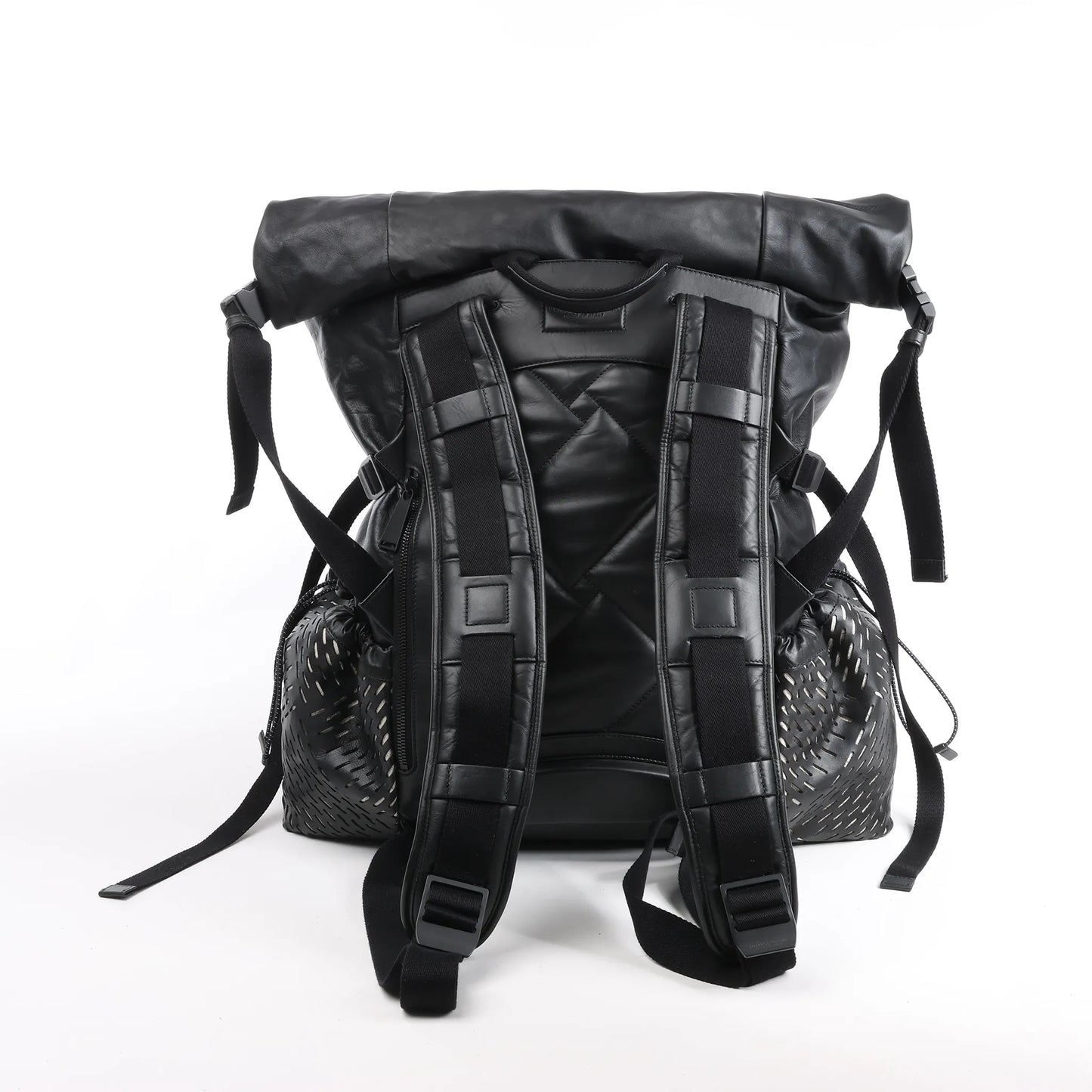 Bottega Veneta Perforated Leather Backpack in Black