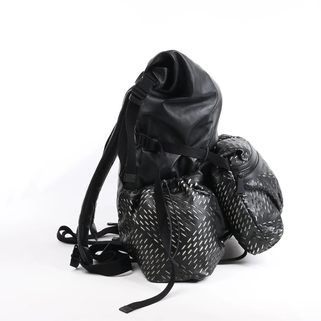 Bottega Veneta Perforated Leather Backpack in Black
