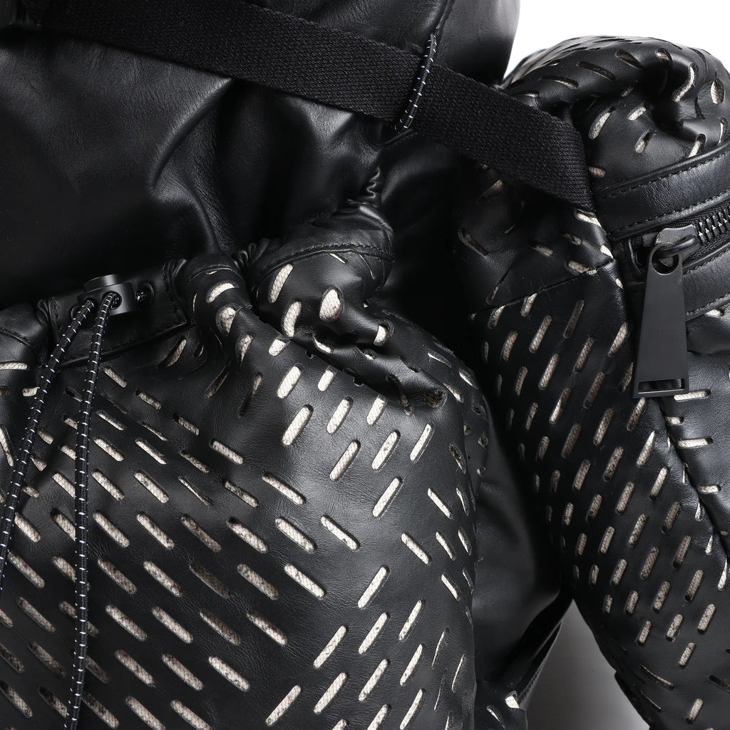 Bottega Veneta Perforated Leather Backpack in Black