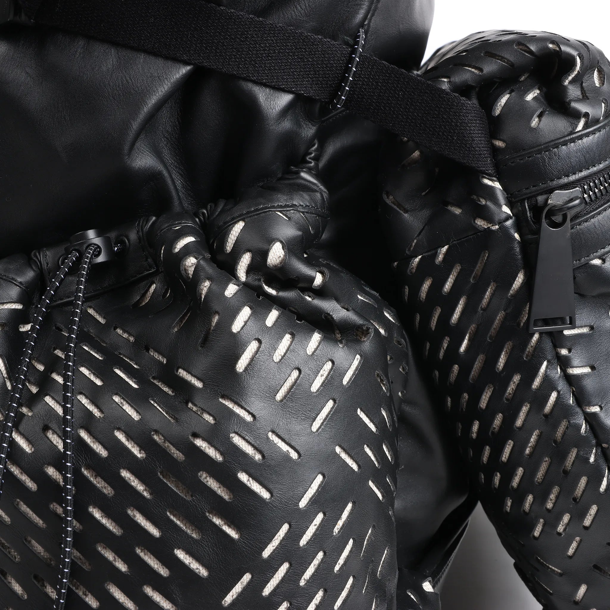 Bottega Veneta Perforated Leather Backpack in Black
