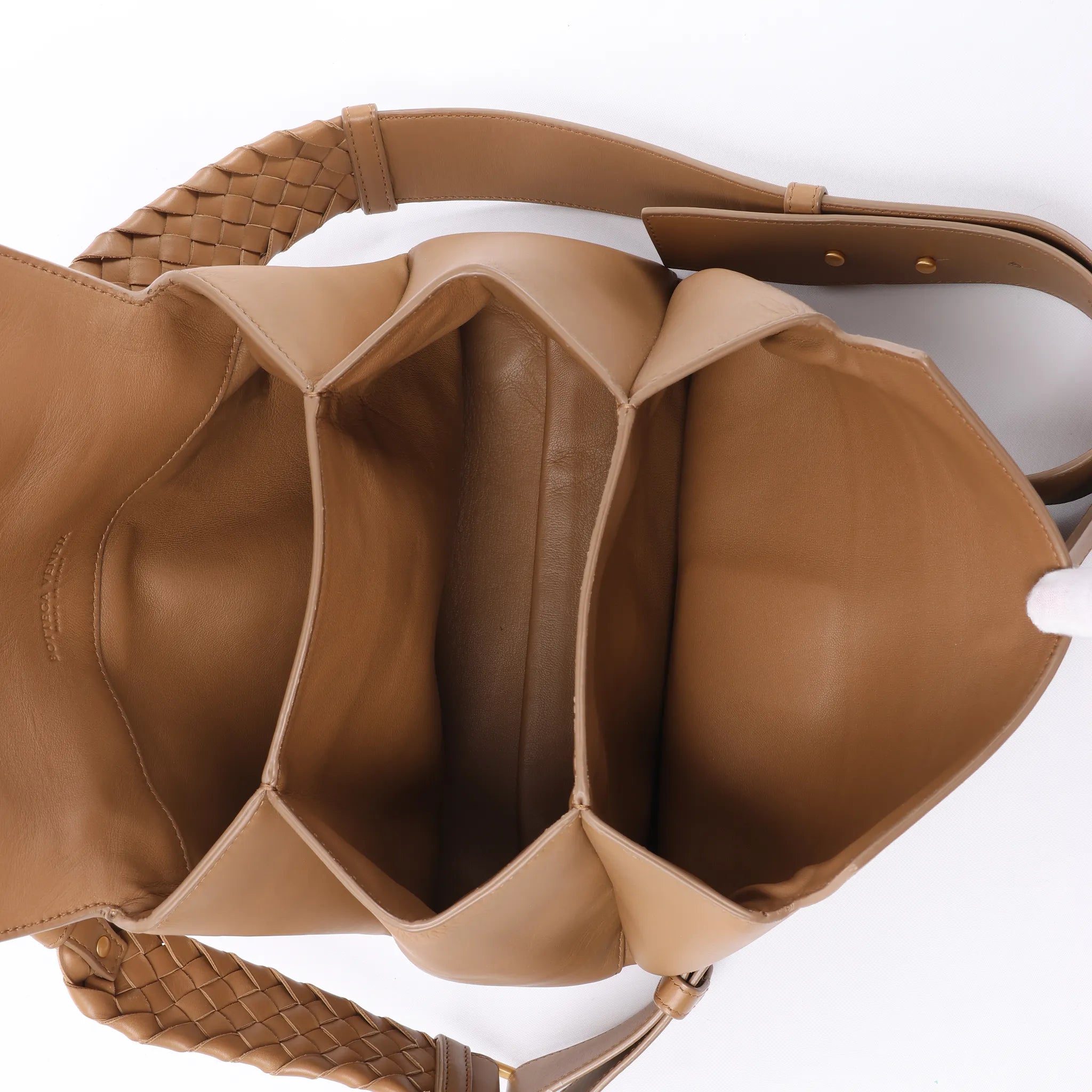 Bottega Veneta Piazza Small Leather 2Way Handbag in Brown