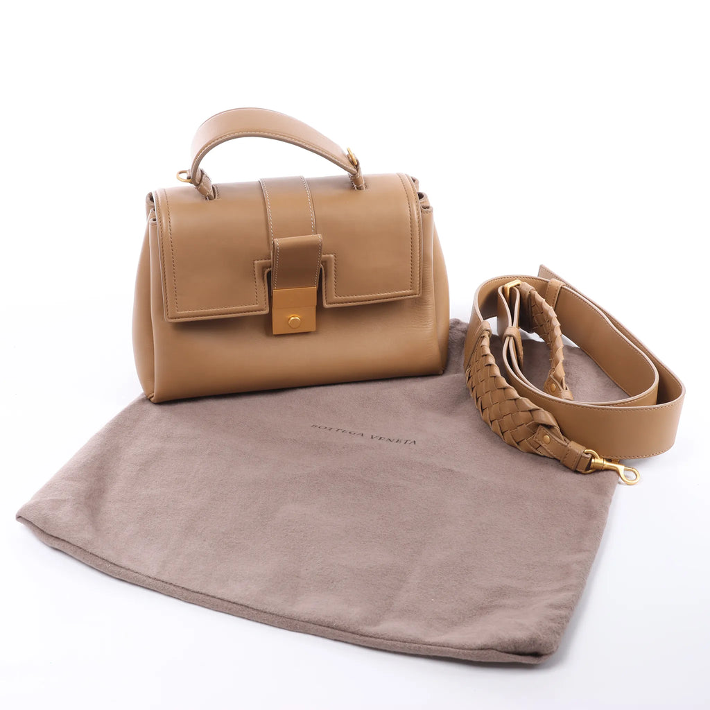 Bottega Veneta Piazza Small Leather 2Way Handbag in Brown
