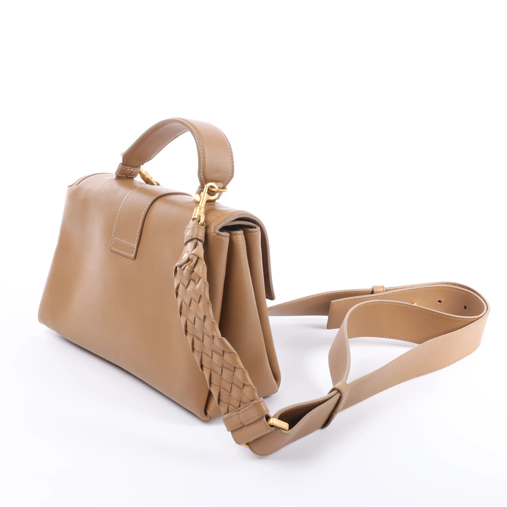 Bottega Veneta Piazza Small Leather 2Way Handbag in Brown