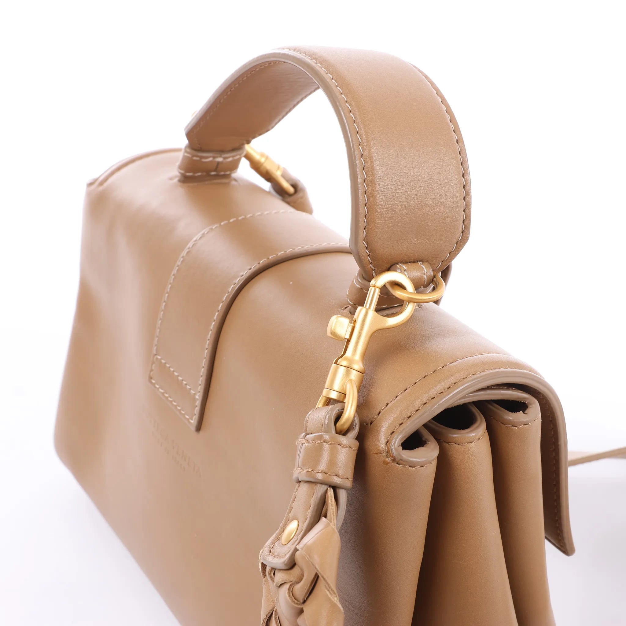 Bottega Veneta Piazza Small Leather 2Way Handbag in Brown