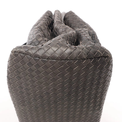 Bottega Veneta Intrecciato Roma Leather Handbag in Gray