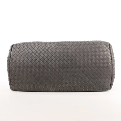 Bottega Veneta Intrecciato Roma Leather Handbag in Gray
