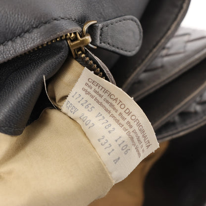 Bottega Veneta Intrecciato Roma Leather Handbag in Gray