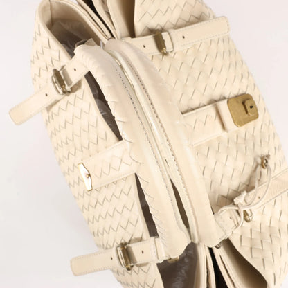 Bottega Veneta Intrecciato Roma Leather Handbag in Beige 171265
