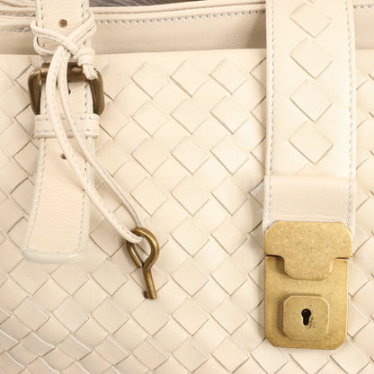 Bottega Veneta Intrecciato Roma Leather Handbag in Beige 171265