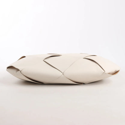 Bottega Veneta Slip Maxi Intrecciato Leather Handbag in White