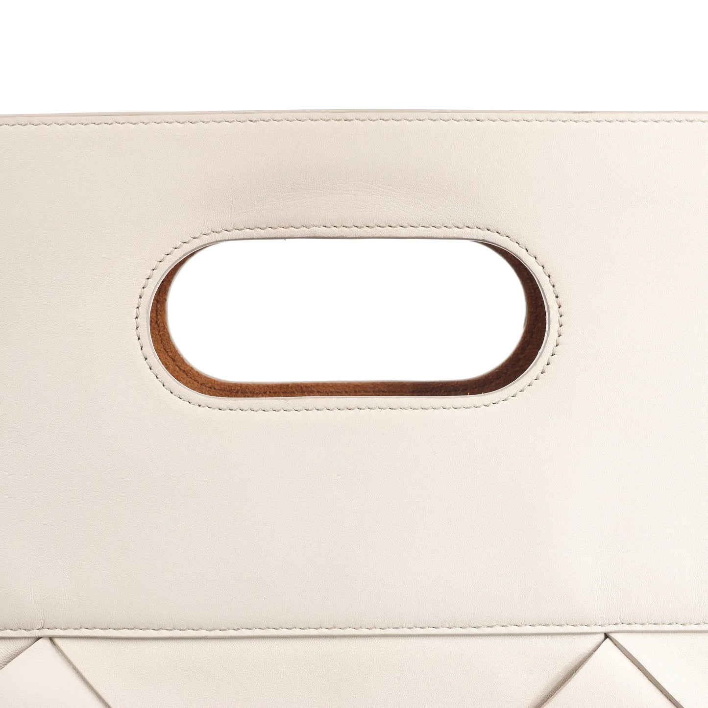 Bottega Veneta Slip Maxi Intrecciato Leather Handbag in White