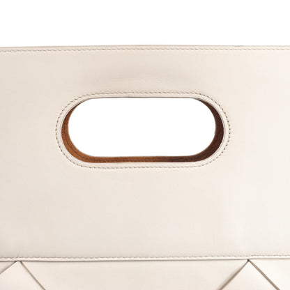 Bottega Veneta Slip Maxi Intrecciato Leather Handbag in White