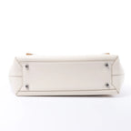 Bottega Veneta Arco Leather Maxi Intrecciato Handbag in White