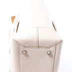 Bottega Veneta Arco Leather Maxi Intrecciato Handbag in White