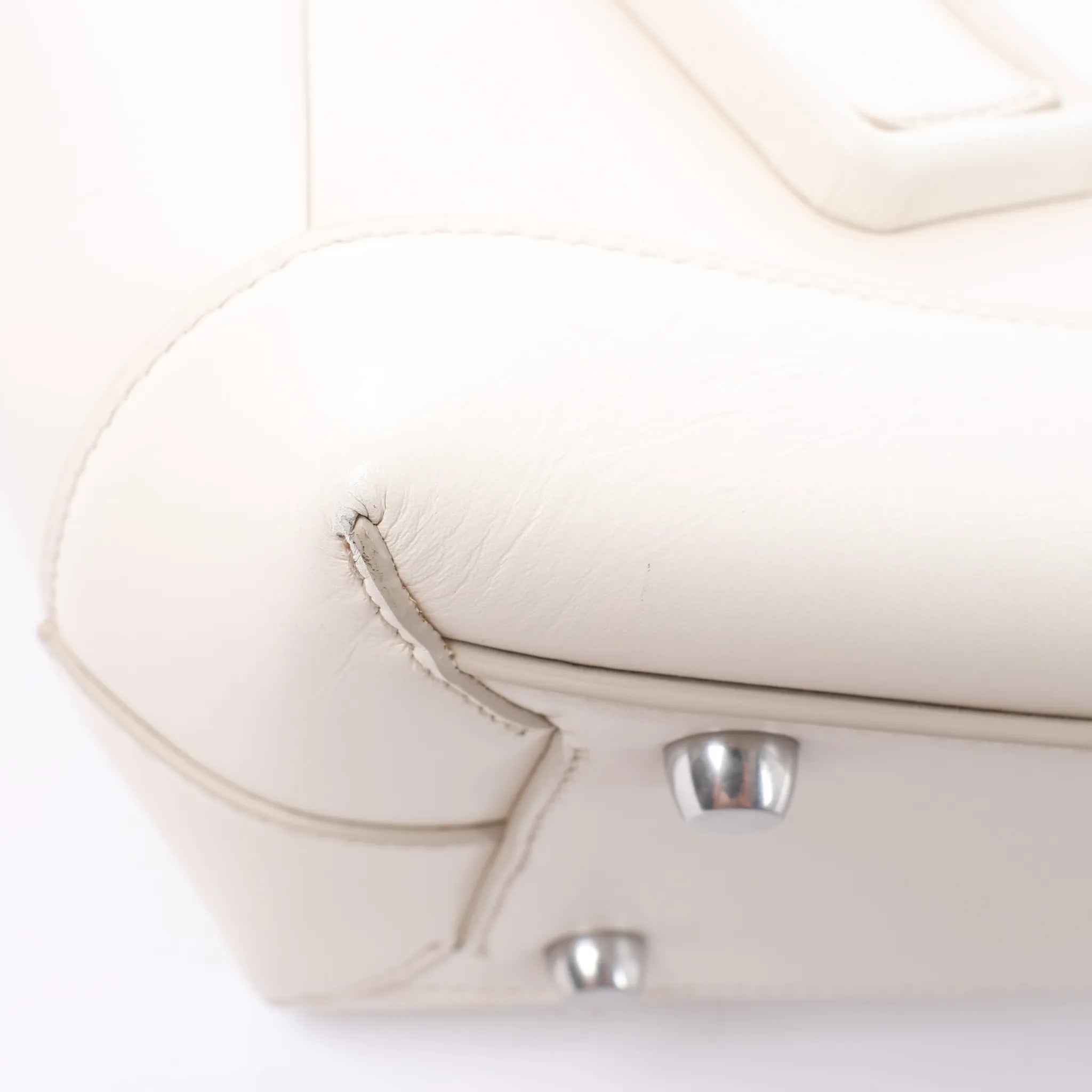 Bottega Veneta Arco Leather Maxi Intrecciato Handbag in White