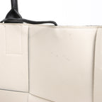 Bottega Veneta The Arco Maxi Intrecciato Large Leather Handbag in Black