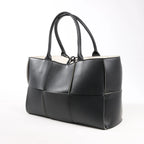 Bottega Veneta The Arco Maxi Intrecciato Large Leather Handbag in Black