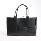 Bottega Veneta The Arco Maxi Intrecciato Large Leather Handbag in Black