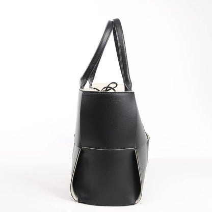 Bottega Veneta The Arco Maxi Intrecciato Large Leather Handbag in Black