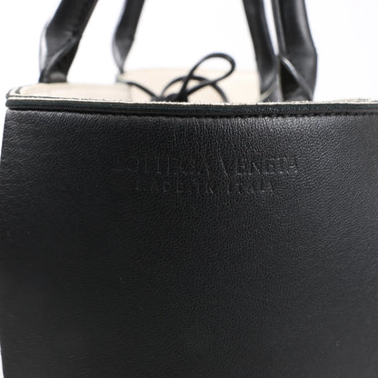 Bottega Veneta The Arco Maxi Intrecciato Large Leather Handbag in Black