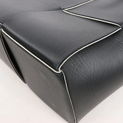 Bottega Veneta The Arco Maxi Intrecciato Leather Handbag in Black