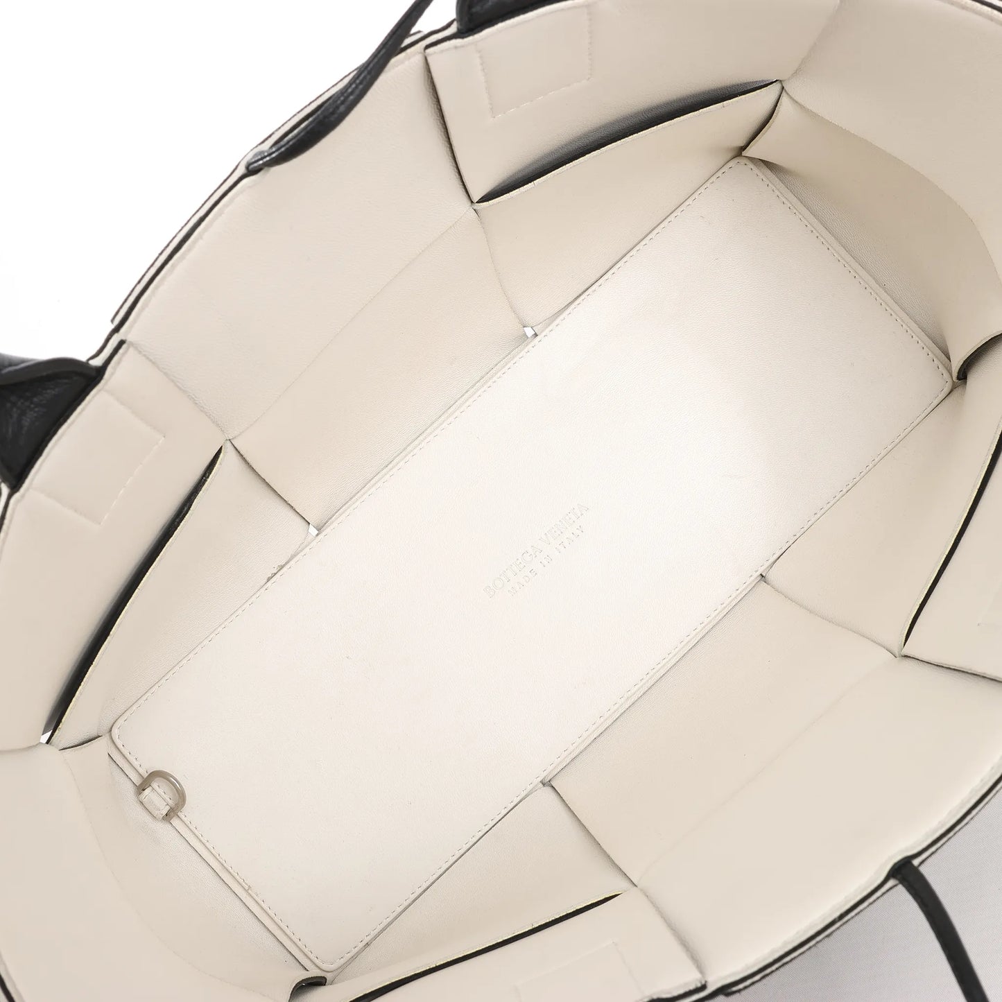 Bottega Veneta The Arco Maxi Intrecciato Leather Handbag in Black