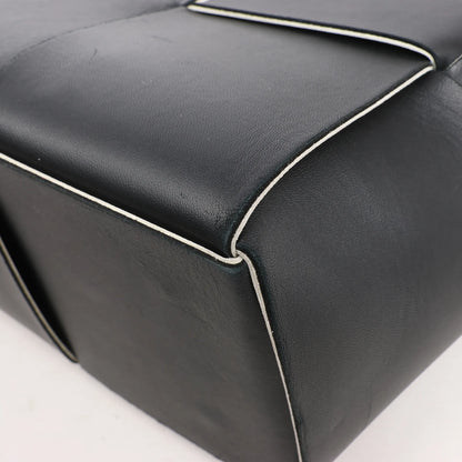 Bottega Veneta The Arco Maxi Intrecciato Leather Handbag in Black