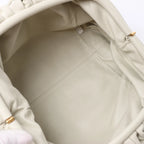 Bottega Veneta The Pouch Oversize Leather Clutch Bag in Beige