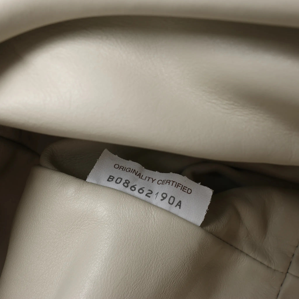 Bottega Veneta The Pouch Oversize Leather Clutch Bag in Beige