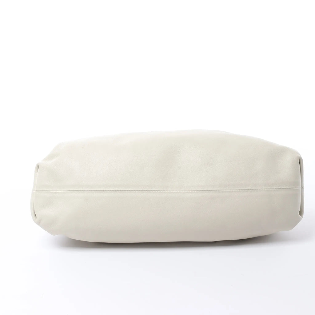 Bottega Veneta The Pouch Oversize Leather Clutch Bag in Beige