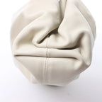 Bottega Veneta The Pouch Oversize Leather Clutch Bag in Beige
