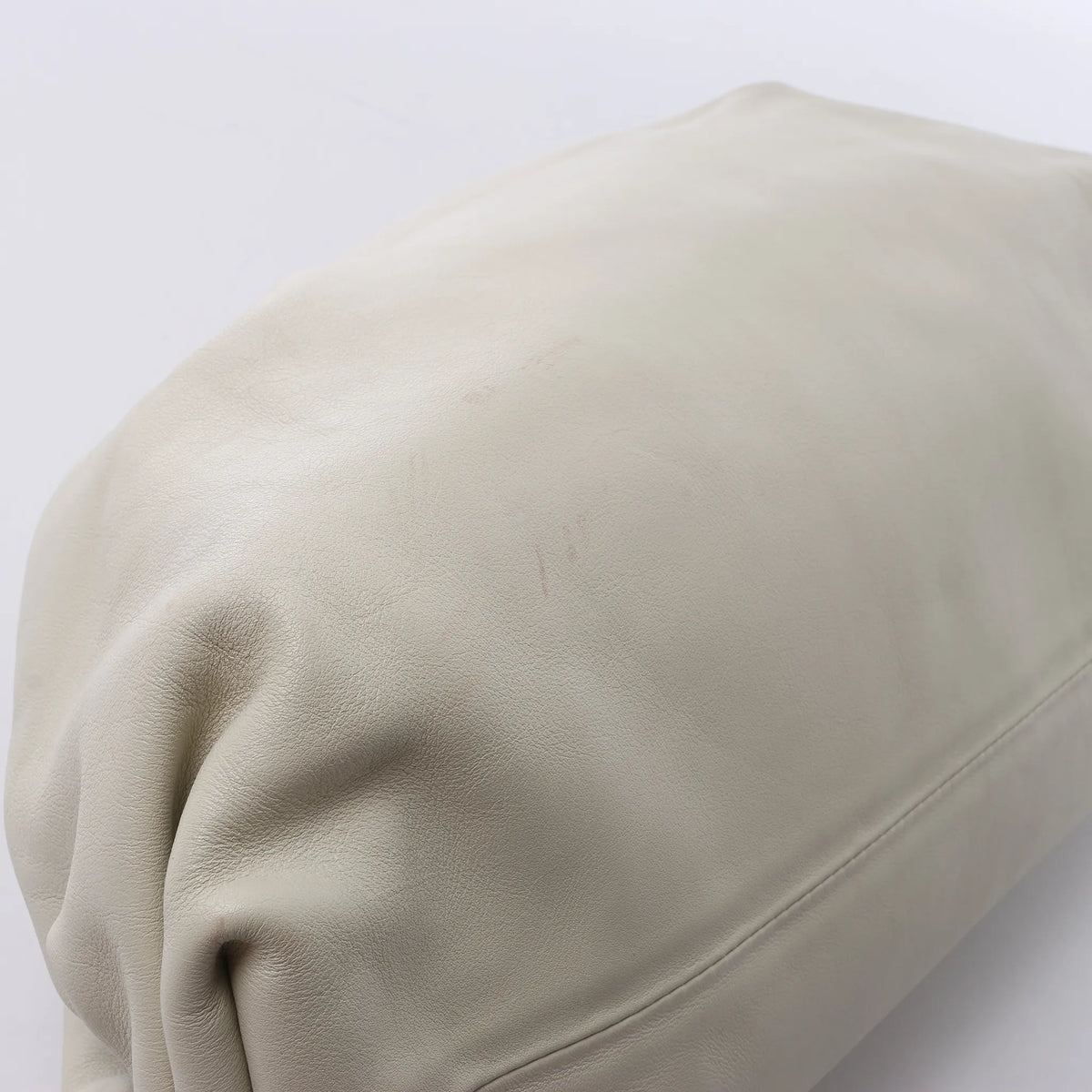 Bottega Veneta The Pouch Oversize Leather Clutch Bag in Beige