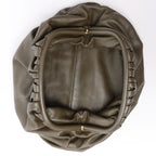 Bottega Veneta The Pouch Oversize Leather Clutch Bag in Green