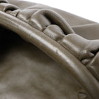 Bottega Veneta The Pouch Oversize Leather Clutch Bag in Green