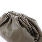 Bottega Veneta The Pouch Oversize Leather Clutch Bag in Green