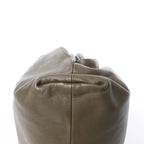 Bottega Veneta The Pouch Oversize Leather Clutch Bag in Green