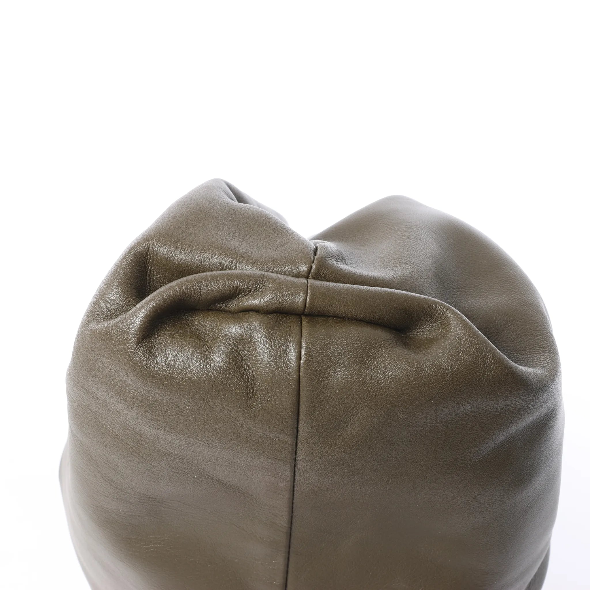 Bottega Veneta The Pouch Oversize Leather Clutch Bag in Green