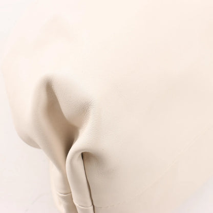 Bottega Veneta The Pouch Oversize Leather Clutch Bag in Beige