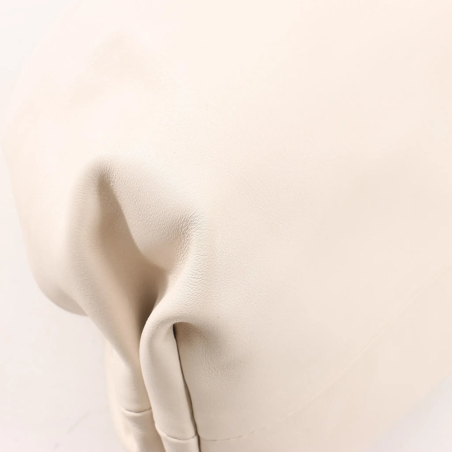 Bottega Veneta The Pouch Oversize Leather Clutch Bag in Beige